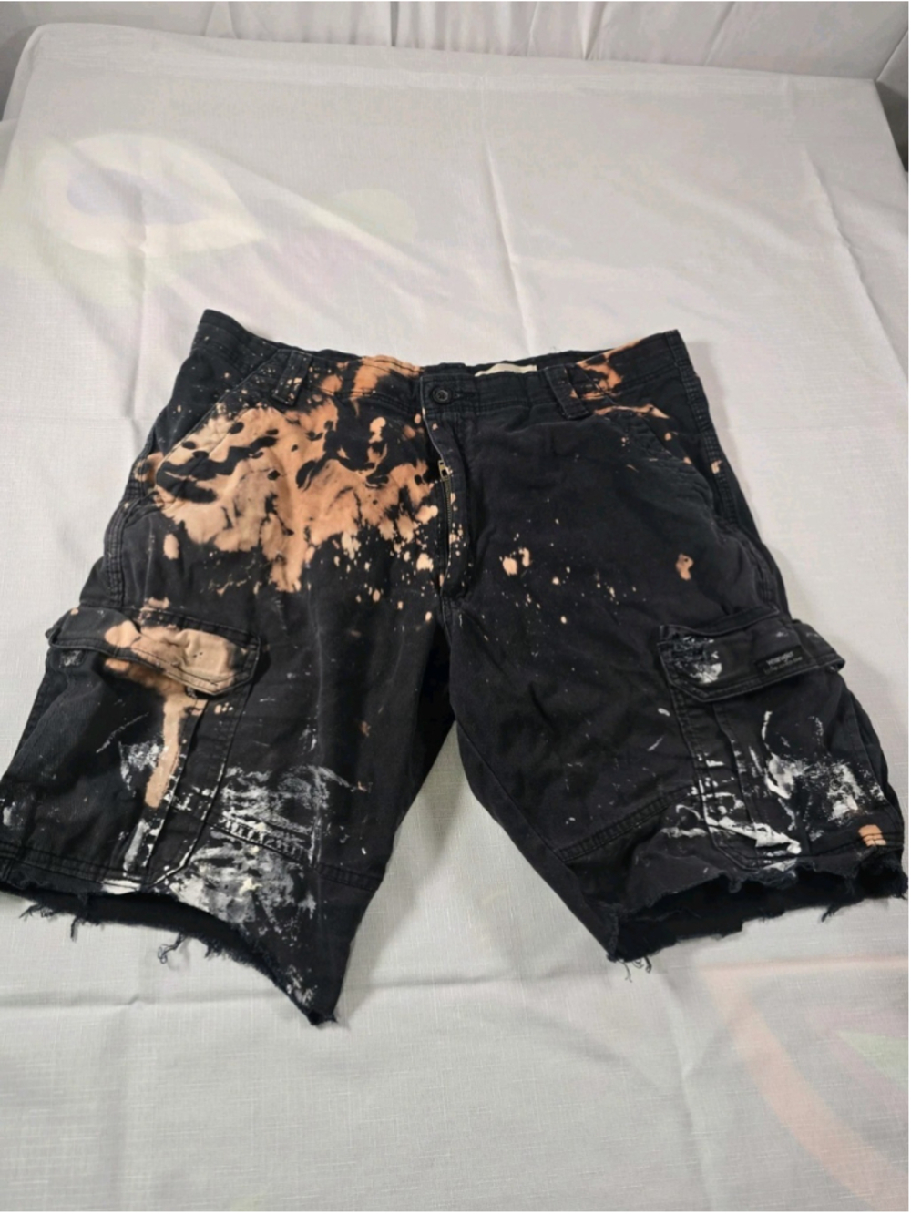 Vintage Dickies Distressed Black Paint Splatter Painter Ripstop Work Shorts